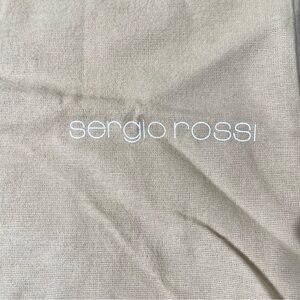 Sergio Rossi Beige Dust Bag with White Logo 13”x10”